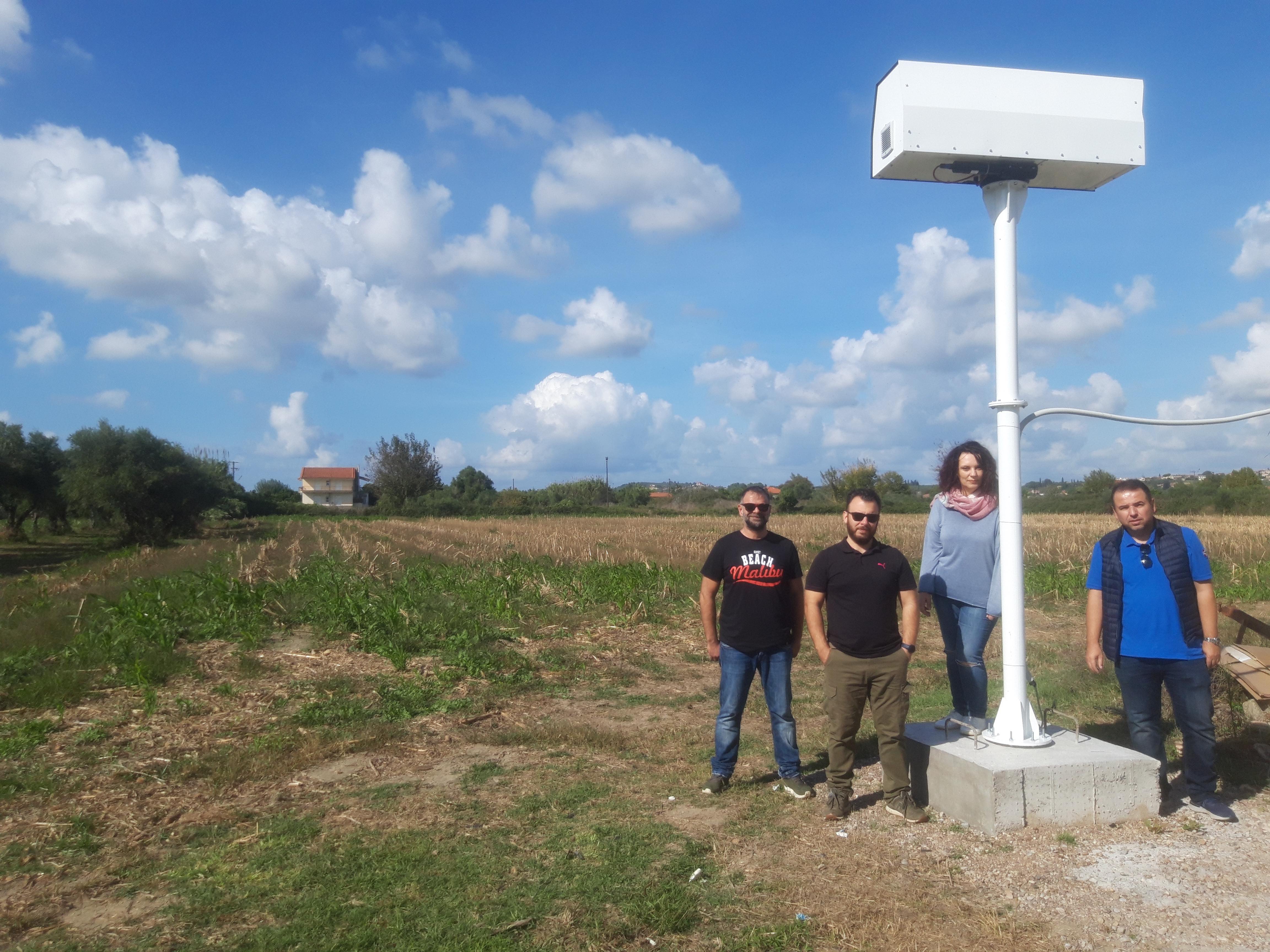 LIDAR device installed at a pilot cereal field in Peloponnese